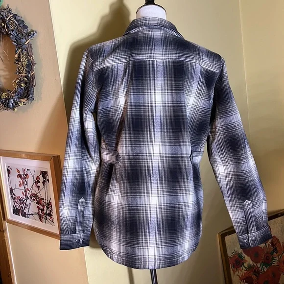 CARHARTT Size Medium 8/10 Plaid SnapFront Flannel Nubby Fleece Line Cotton CHORE - Picture 6 of 16